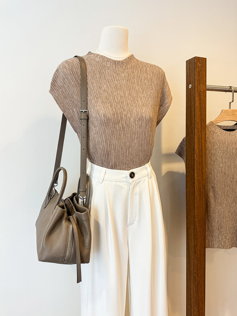 SADIE PLEATED KNIT TOP